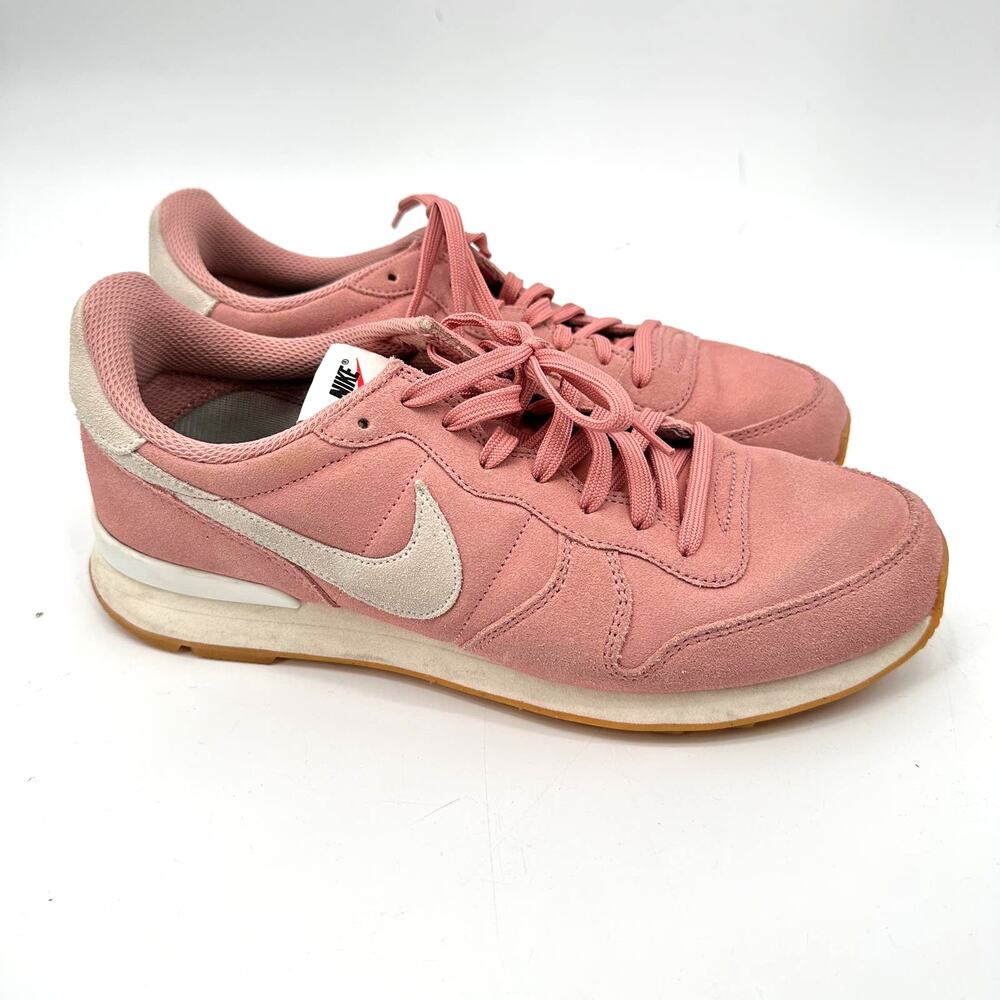 NIKE Internationalist Pink White Athletic Sneakers CW7637-991 // 9